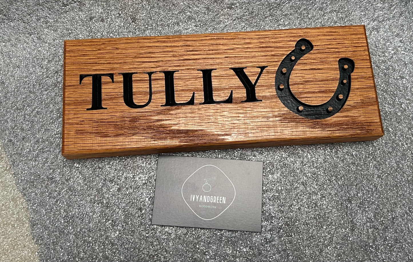 Solid Oak Engraved Stable Door Sign