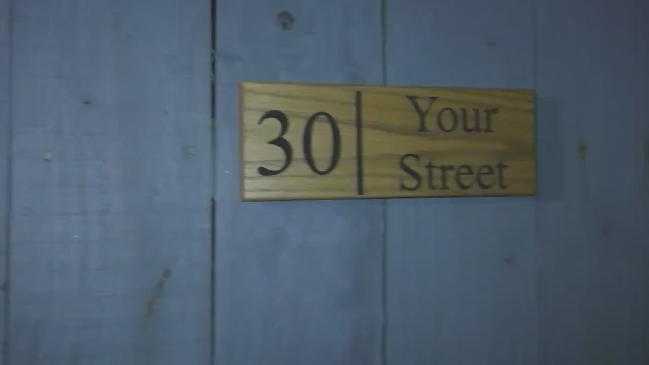 Solid Oak House Number & Street Name Wall Sign